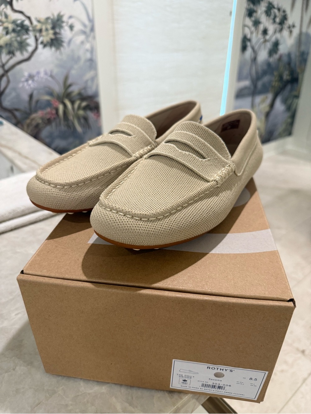 Rothy's Women’s Knit Penny Loafers - Sand/Beige - brand new.
